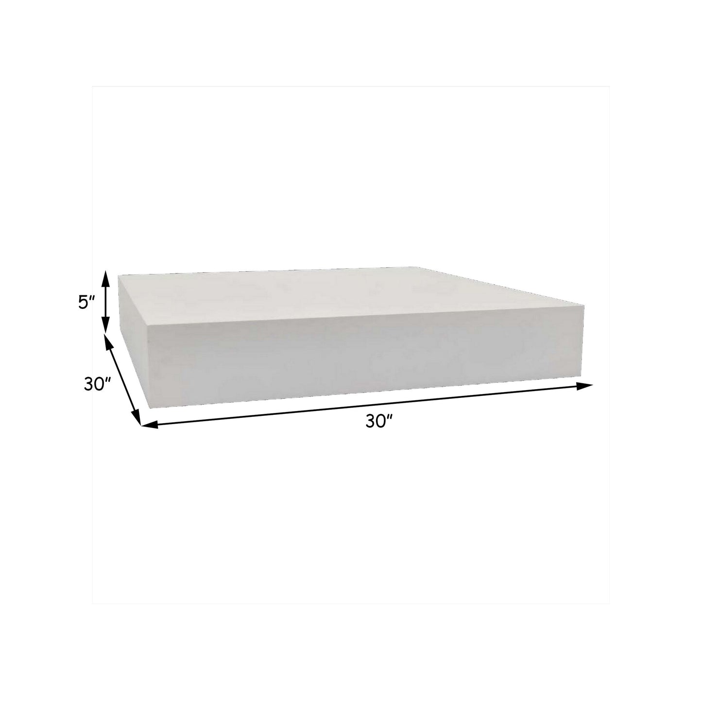 30 Inch Square Display Platform, Thick Wooden Durable Riser, White Finish