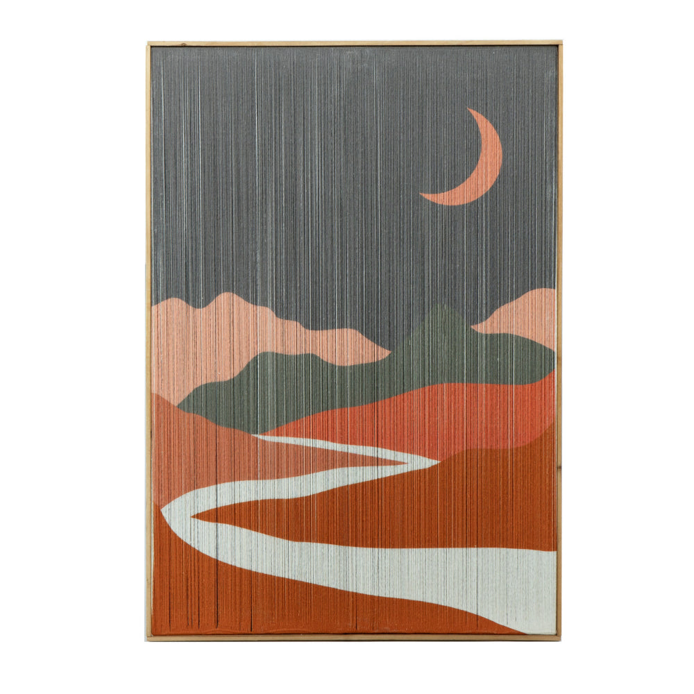27 x 38 Wall Art Set of 2, Day and Night Design, Fir Wood, Orange, Gray