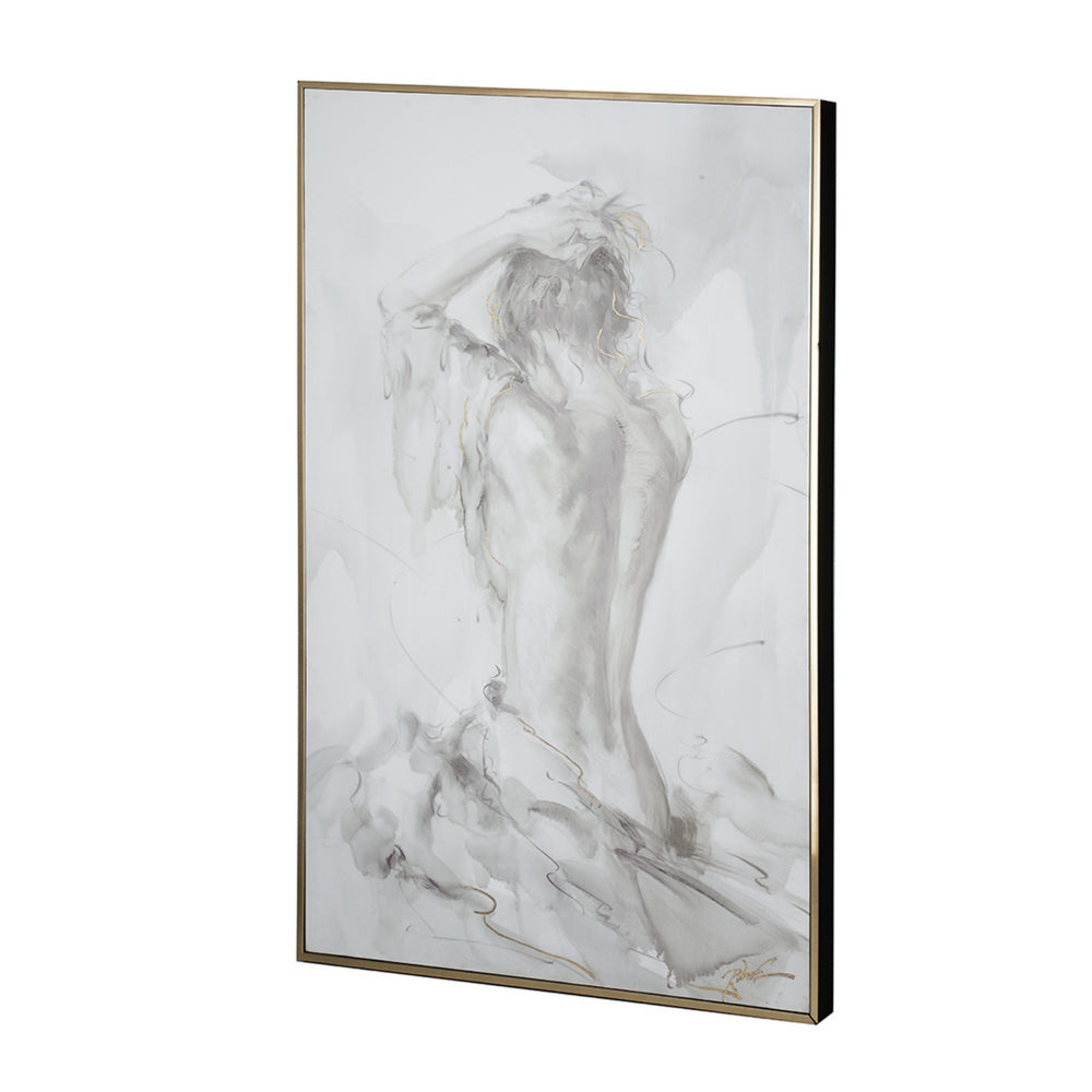 Tia 33 x 49 Hanging Wall Art Portrait Set of 2, Gray Feminine Figure Sketch