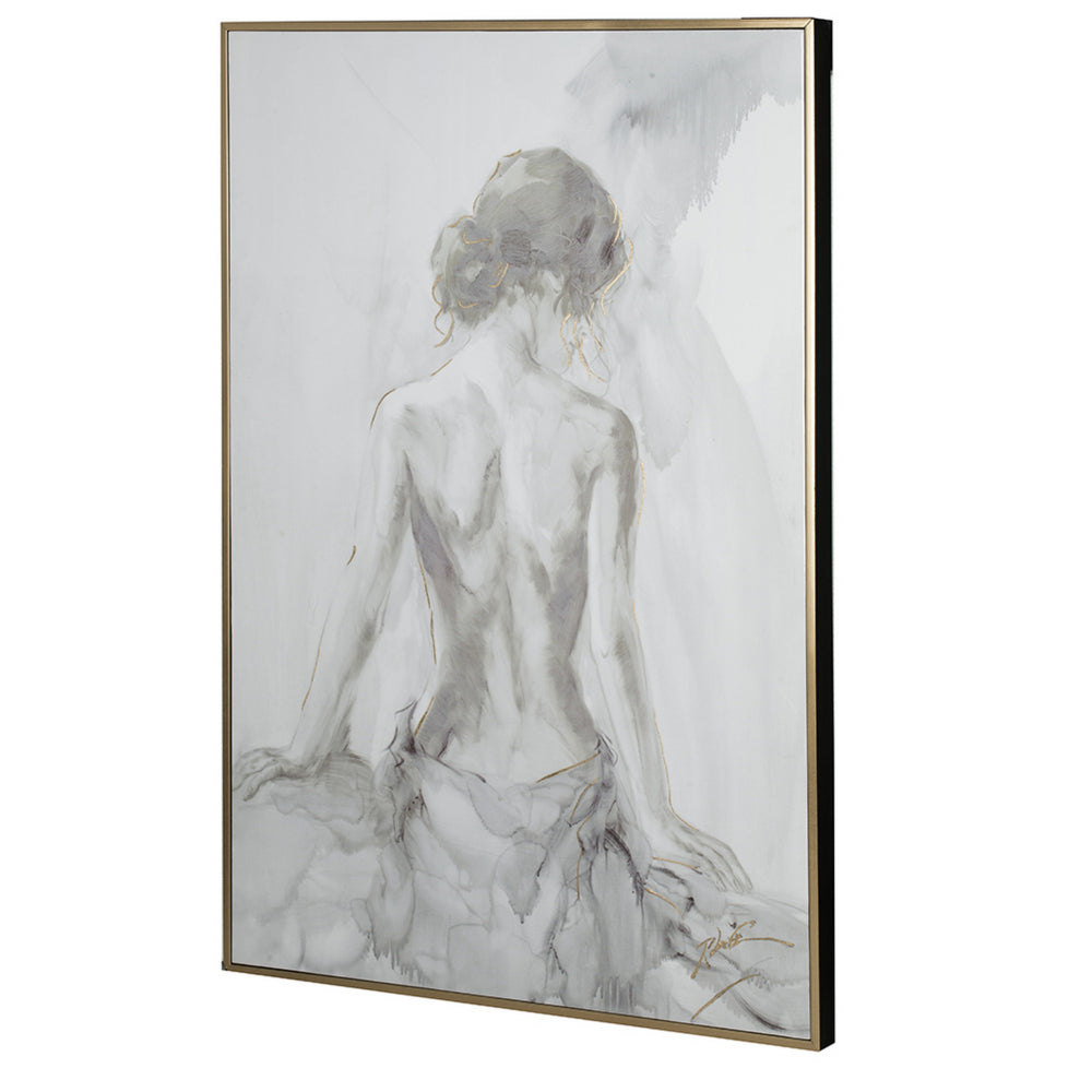 Tia 33 x 49 Hanging Wall Art Portrait Set of 2, Gray Feminine Figure Sketch