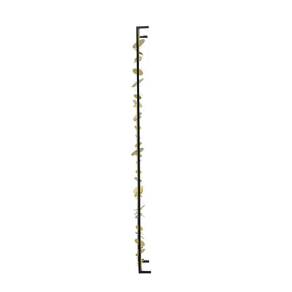 Metal Decorative Wall Art Set of 3, Strings Design, Gold and Black Iron