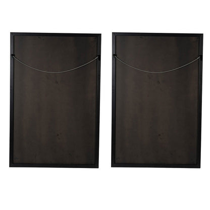 32 x 47 Wall Art Print Set of 2, Abstract Decor Portrait, Gold Wood Frame
