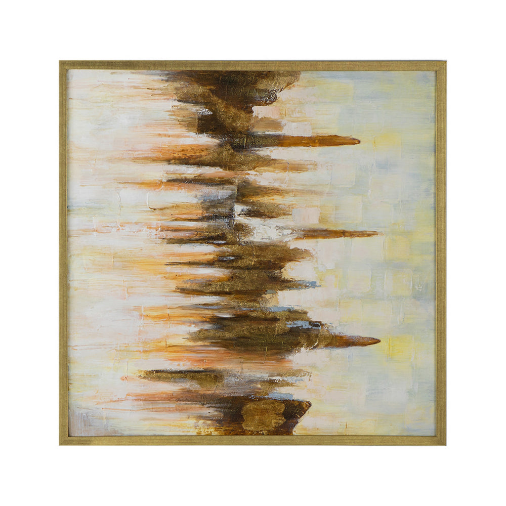 39 x 39 Abstract Wall Art, Haindpainted Decor, Brown Canvas Painting