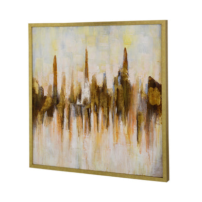 39 x 39 Abstract Wall Art, Haindpainted Decor, Brown Canvas Painting