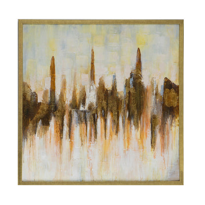 39 x 39 Abstract Wall Art, Haindpainted Decor, Brown Canvas Painting