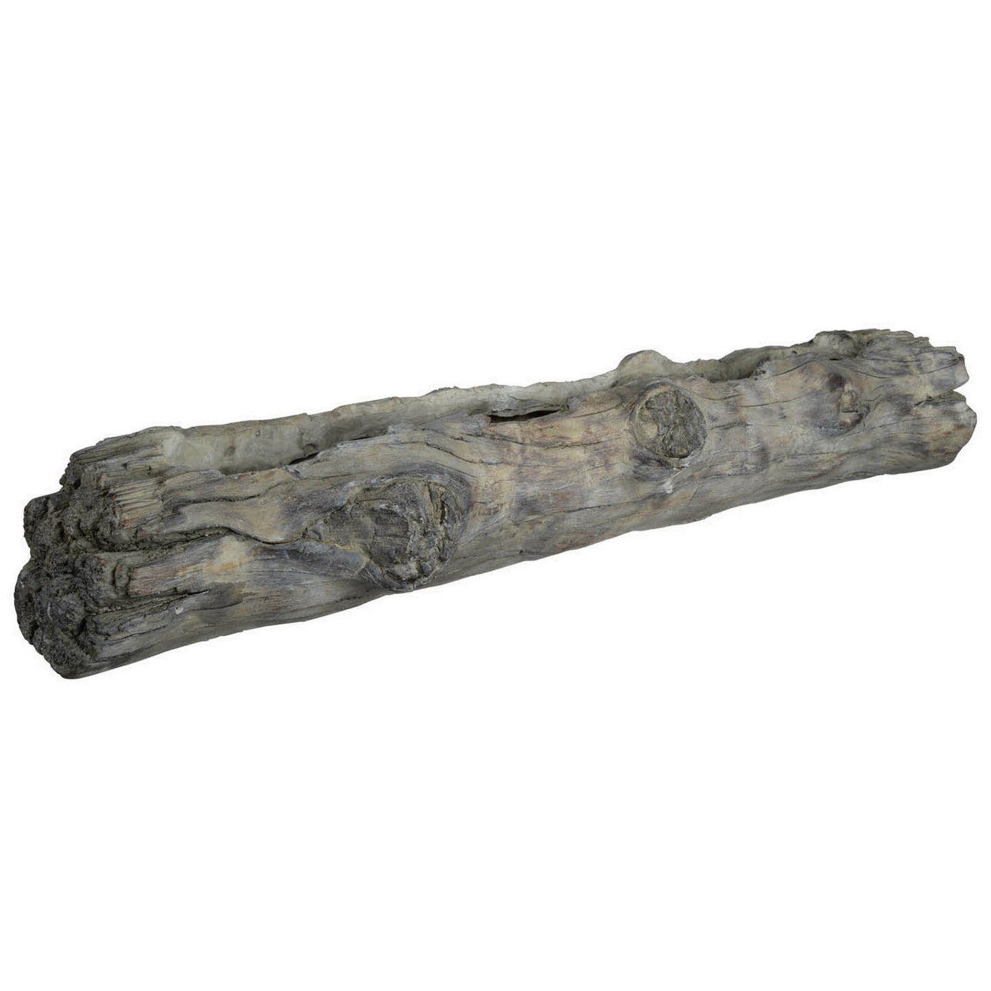 28 Inch Wall Shelf, Tree Trunk Design Home Decor, Gray Polyresin Finish