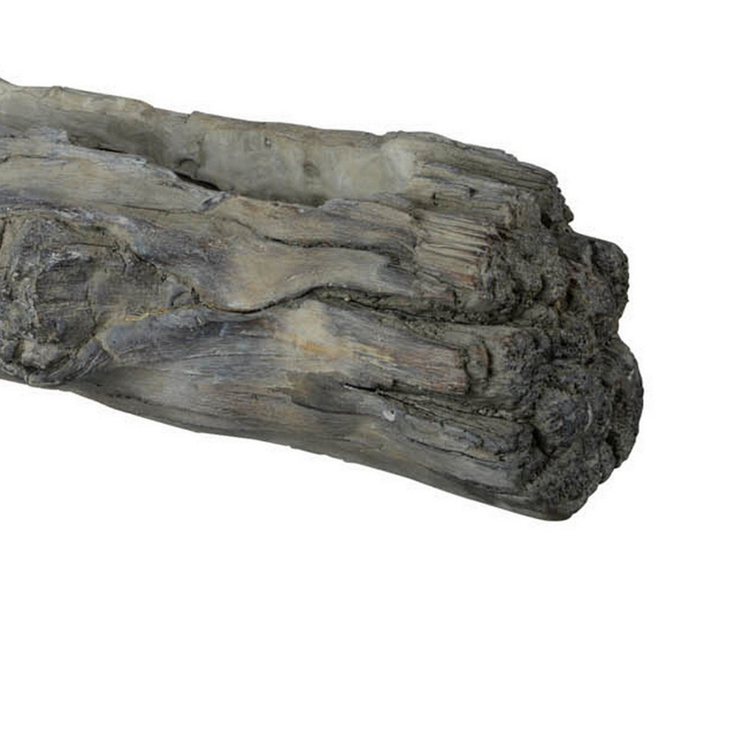 28 Inch Wall Shelf, Tree Trunk Design Home Decor, Gray Polyresin Finish
