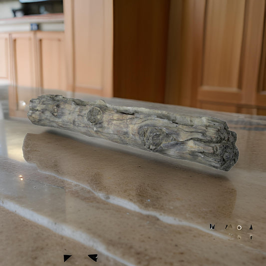 28 Inch Wall Shelf, Tree Trunk Design Home Decor, Gray Polyresin Finish