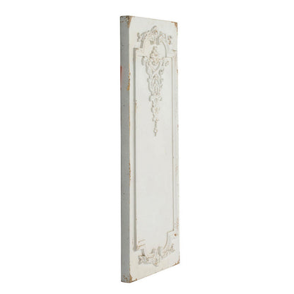 16 x 36 Large Wall Art Decor Panel Set of 2, Carved Gold Border White Resin