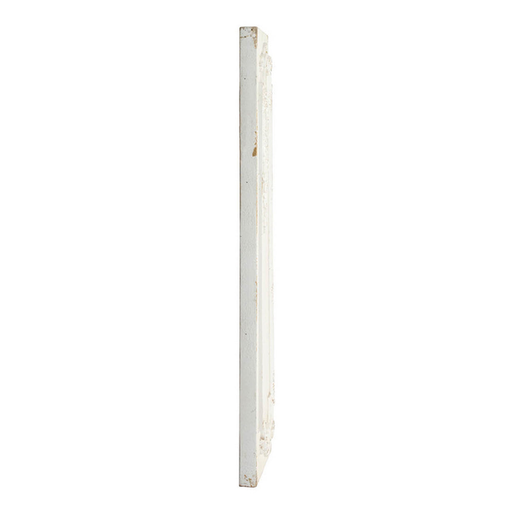 16 x 36 Large Wall Art Decor Panel Set of 2, Carved Gold Border White Resin