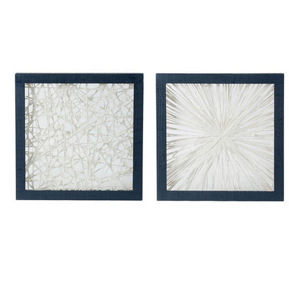 15 x 15 Modern Abstract Wall Art Decor, Blue White Canvas by Casagear Home
