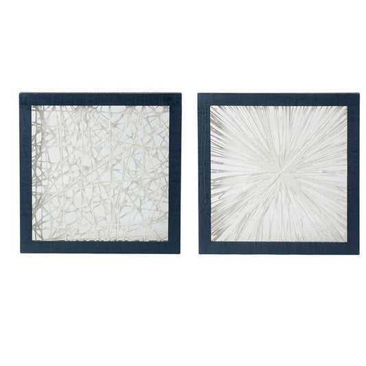 15 x 15 Modern Abstract Wall Art Decor, Blue White Canvas by Casagear Home