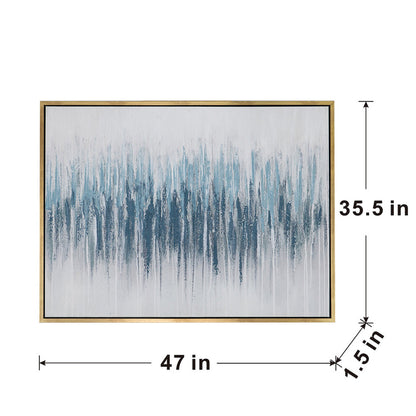 Dimy 35 x 47 Wall Art, Abstract Oil Painting, Landscape Fissure, White Blue