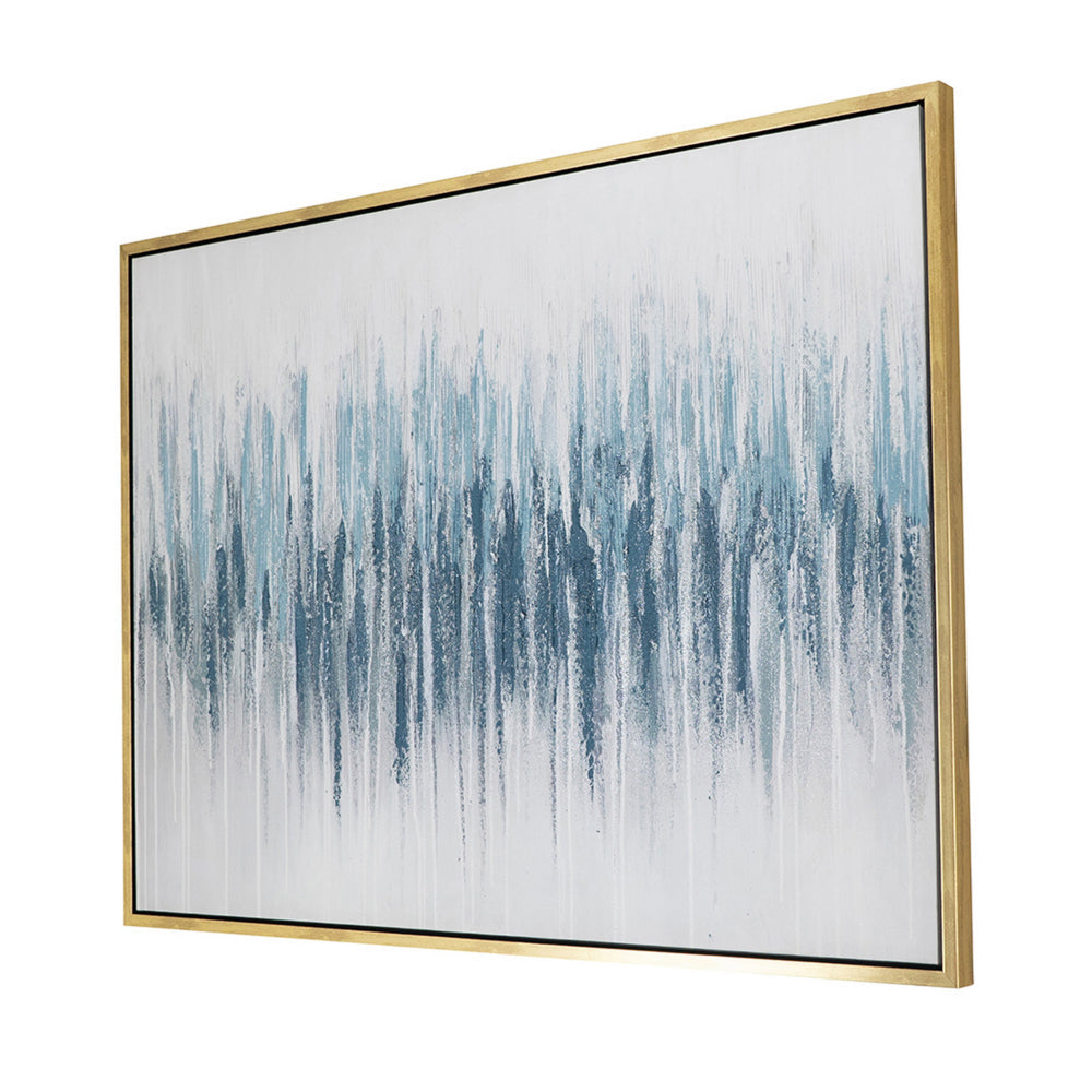 Dimy 35 x 47 Wall Art, Abstract Oil Painting, Landscape Fissure, White Blue