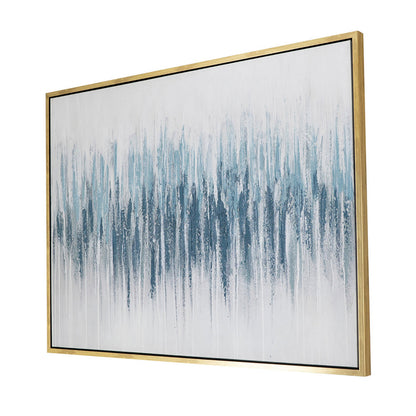Dimy 35 x 47 Wall Art, Abstract Oil Painting, Landscape Fissure, White Blue