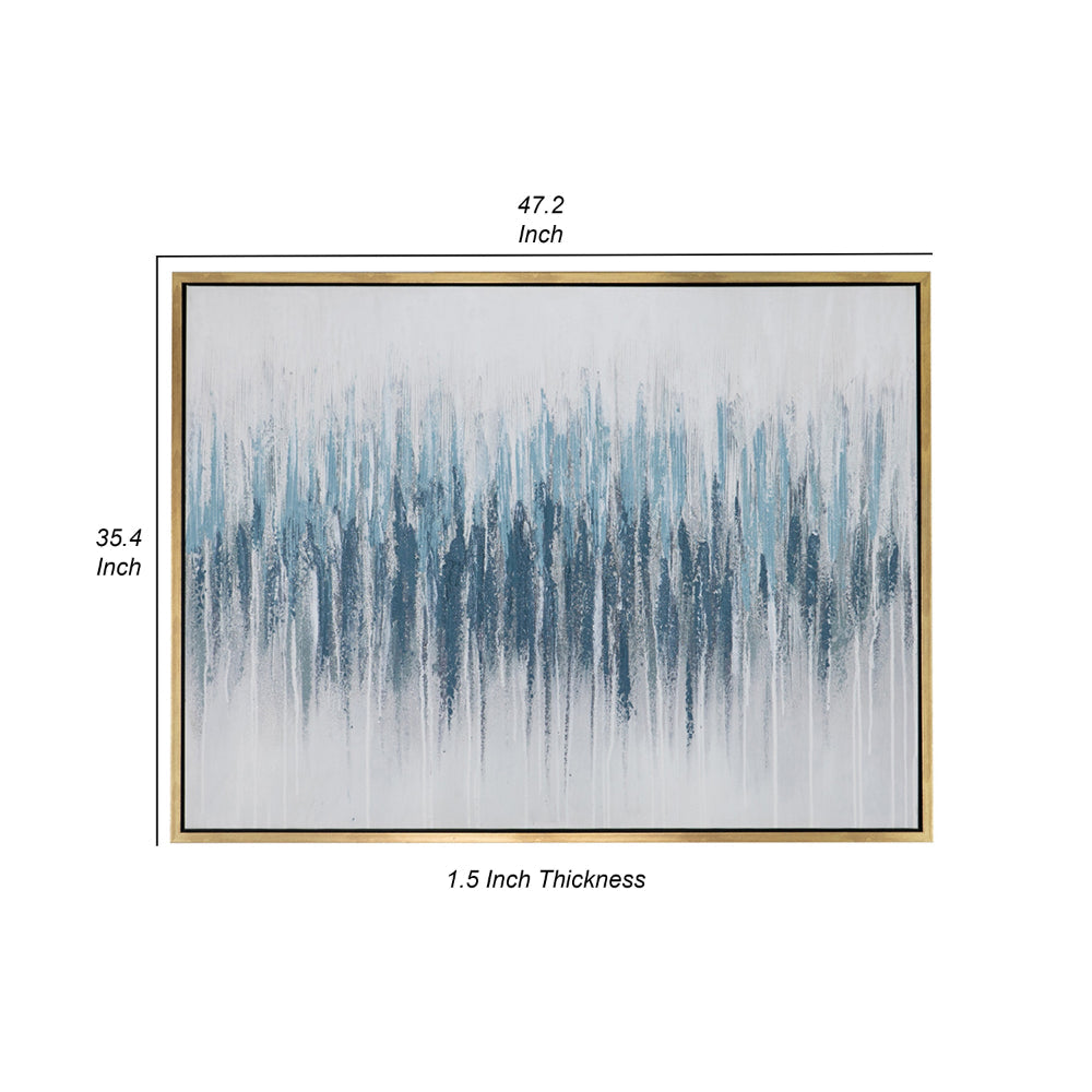 Dimy 35 x 47 Wall Art, Abstract Oil Painting, Landscape Fissure, White Blue