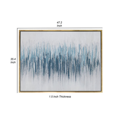 Dimy 35 x 47 Wall Art, Abstract Oil Painting, Landscape Fissure, White Blue