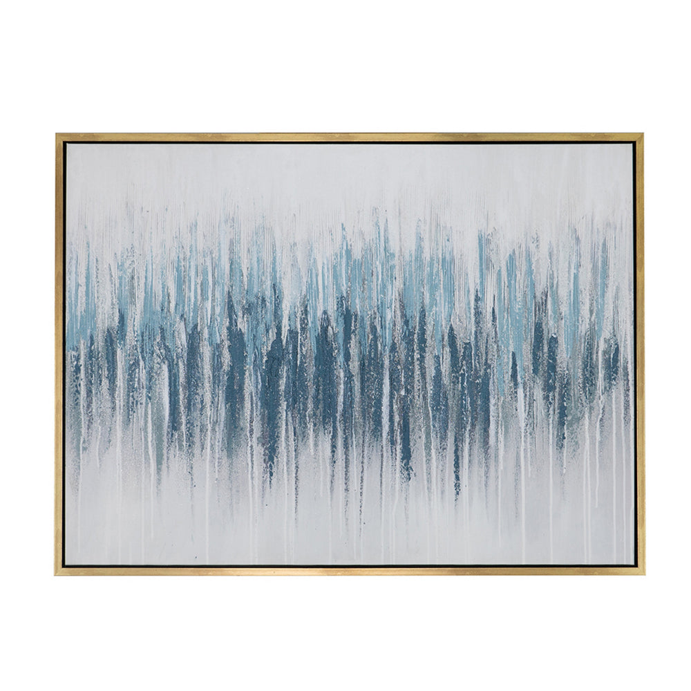 Dimy 35 x 47 Wall Art, Abstract Oil Painting, Landscape Fissure, White Blue