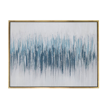 Dimy 35 x 47 Wall Art, Abstract Oil Painting, Landscape Fissure, White Blue