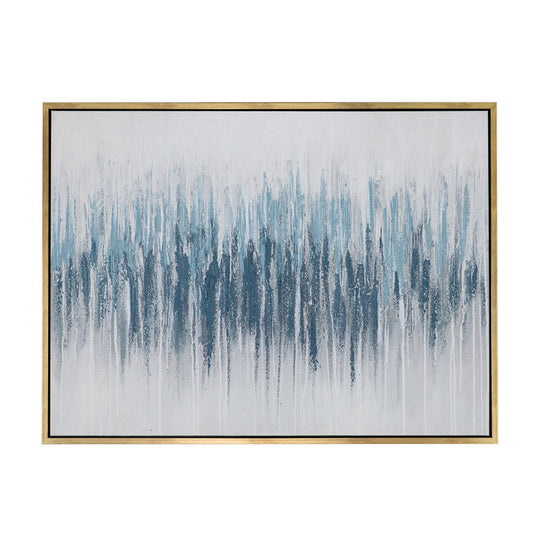 Dimy 35 x 47 Wall Art, Abstract Oil Painting, Landscape Fissure, White Blue