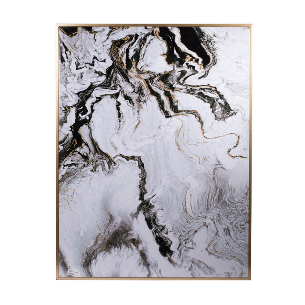 30 x 40 Set of 2 Wall Panels, Home Decor, White Black Marble Design