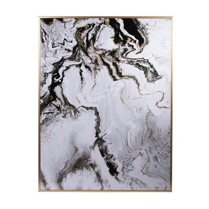 30 x 40 Set of 2 Wall Panels, Home Decor, White Black Marble Design