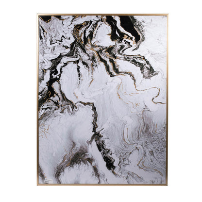 30 x 40 Set of 2 Wall Panels, Home Decor, White Black Marble Design
