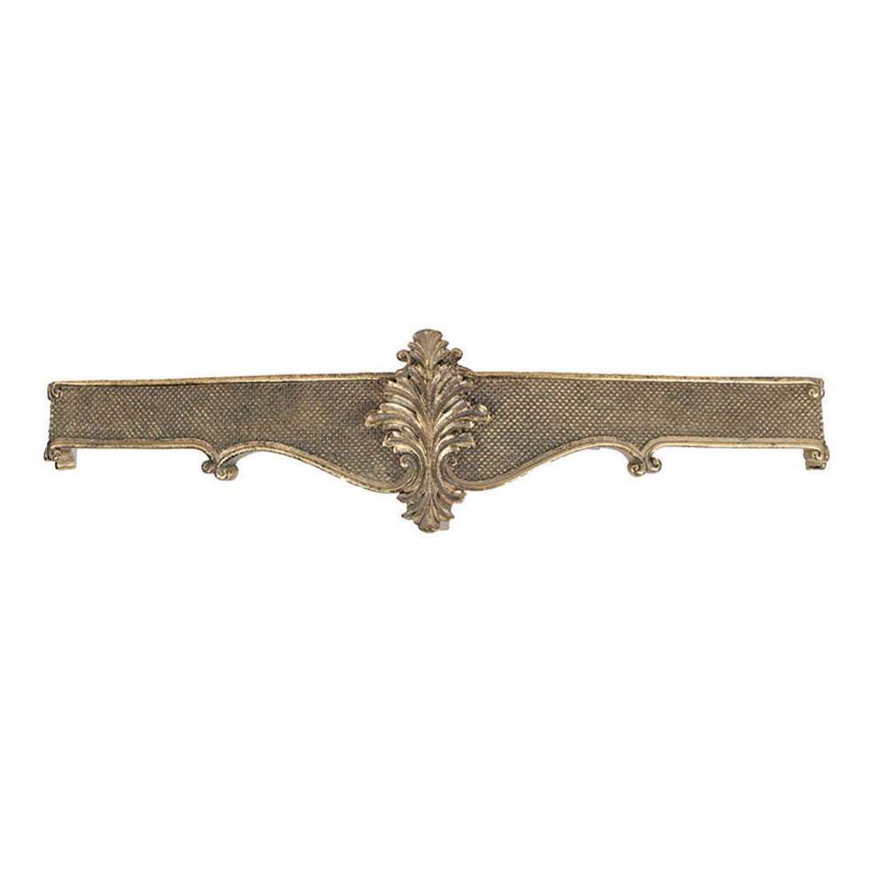 Riry 23 Inch Wall Plaque Shelf, Dotted Texture, Metal, Gold Resin Finish