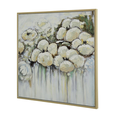 Rioni 39 x 39 Floral Wall Art Print, Handpainted Abstract Oil Painting