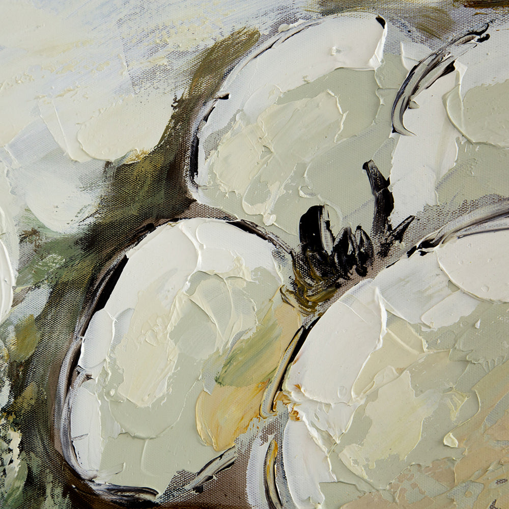 Rioni 39 x 39 Floral Wall Art Print, Handpainted Abstract Oil Painting