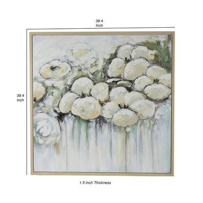Rioni 39 x 39 Floral Wall Art Print, Handpainted Abstract Oil Painting