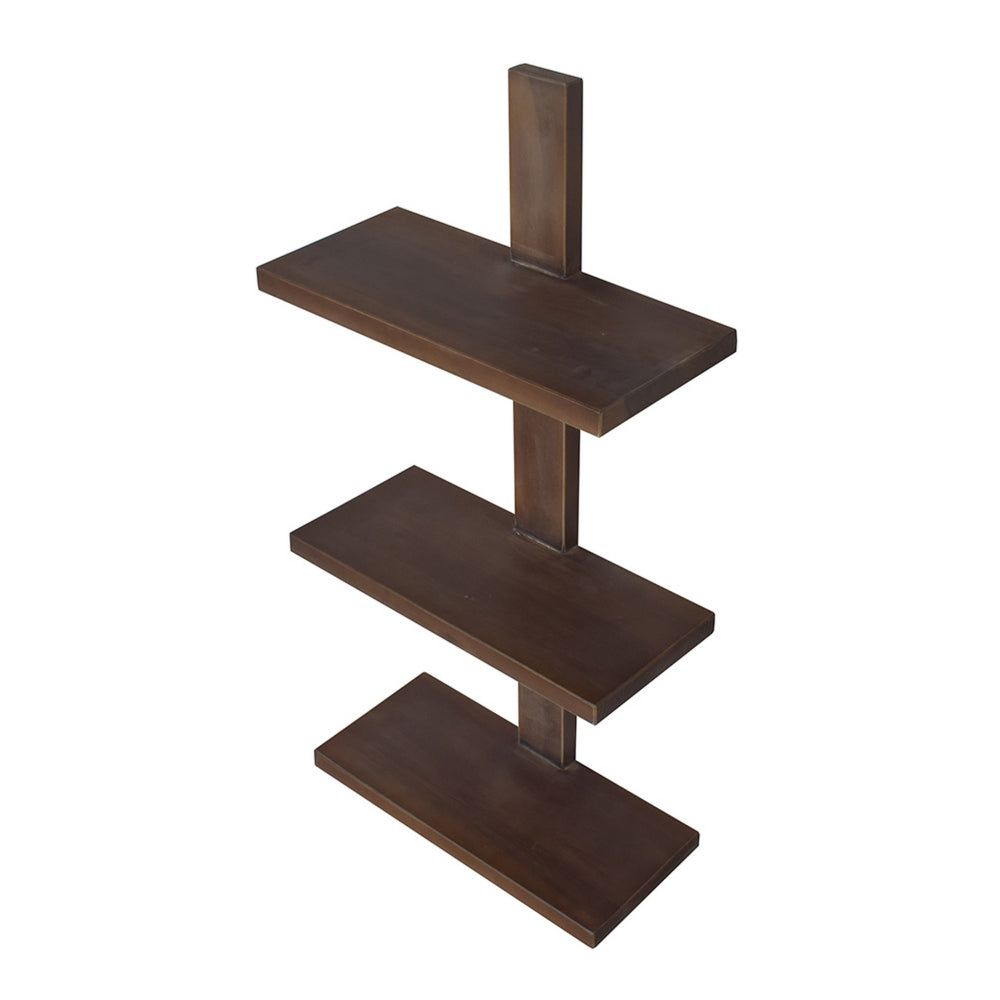 Firy 37 Inch Set of 2 Hanging Shelves, 3 Tiers, Natural Waru Wood Finish