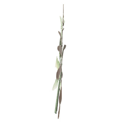 32 Inch Metal Banana Leaf 3D Wall Decoration, Green and White Tones