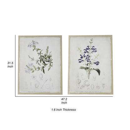 24 x 32 Set of 2 Framed Wall Art Prints, Floral, Modern White and Black