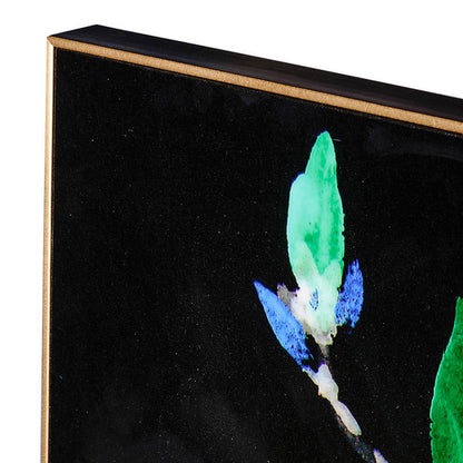 32 x 47 Set of 2 Framed Wall Art, Flower Print, Modern Style, Black, Green