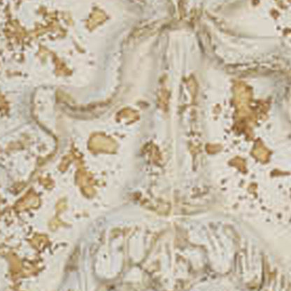 84 Inch Tall Lion Sculptural Wall Decor, Gold Accents, Antique White Finish