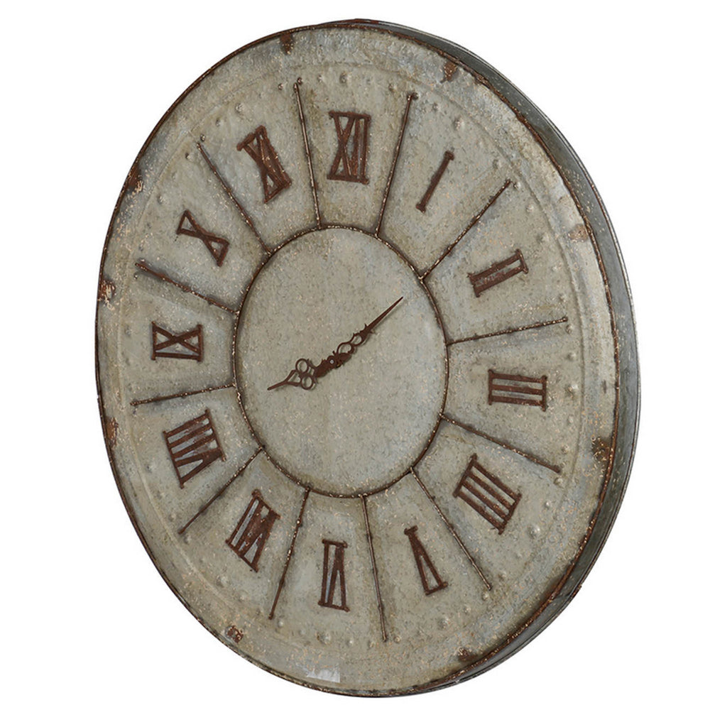 Vas 30 Inch Round Clock, Classic Vintage Style, Matted Bronze Tin Tone