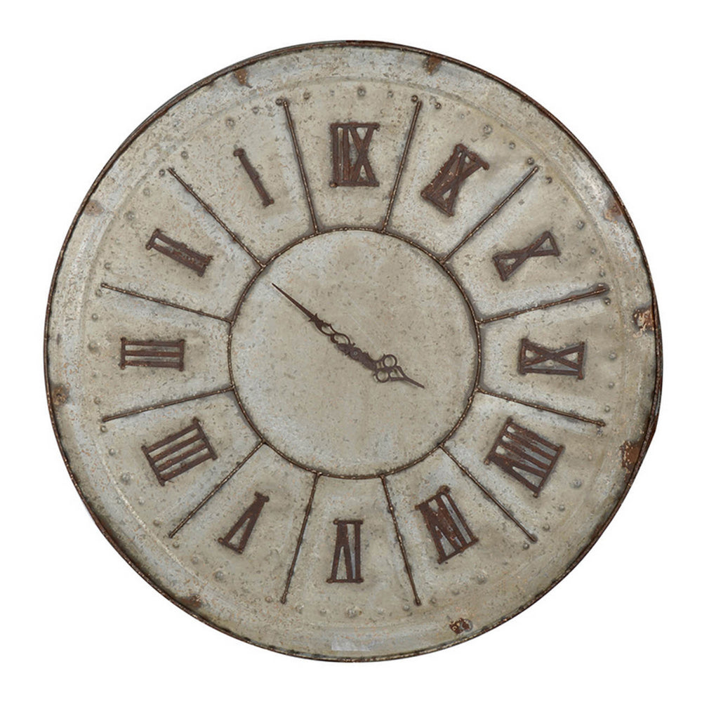 Vas 30 Inch Round Clock, Classic Vintage Style, Matted Bronze Tin Tone