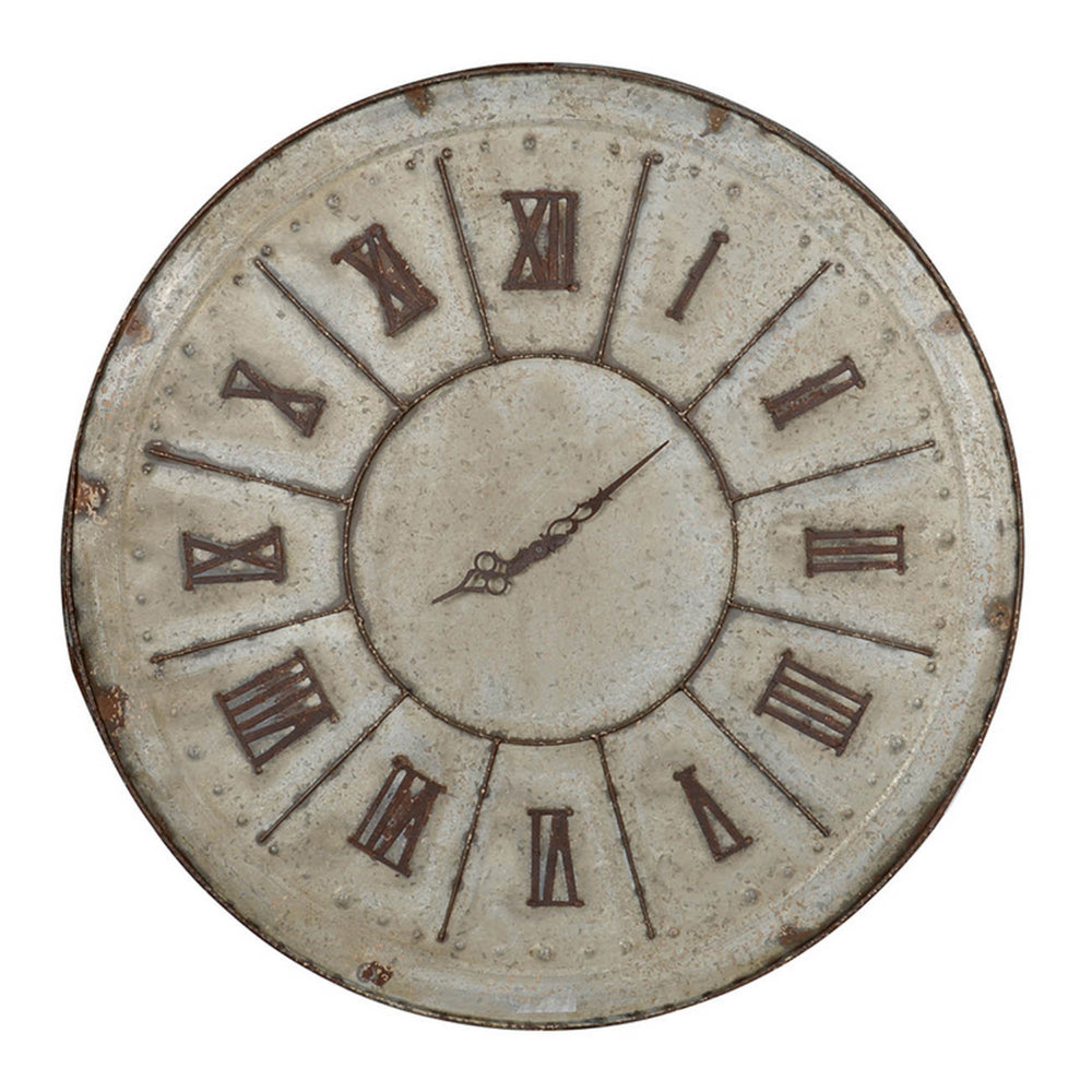 Vas 30 Inch Round Clock, Classic Vintage Style, Matted Bronze Tin Tone
