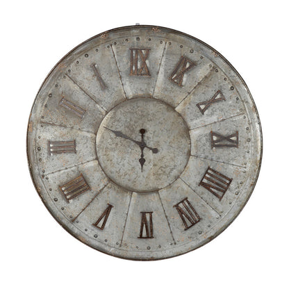Vas 39 Inch Round Clock, Oversized Vintage Style, Matted Bronze Tin Tone