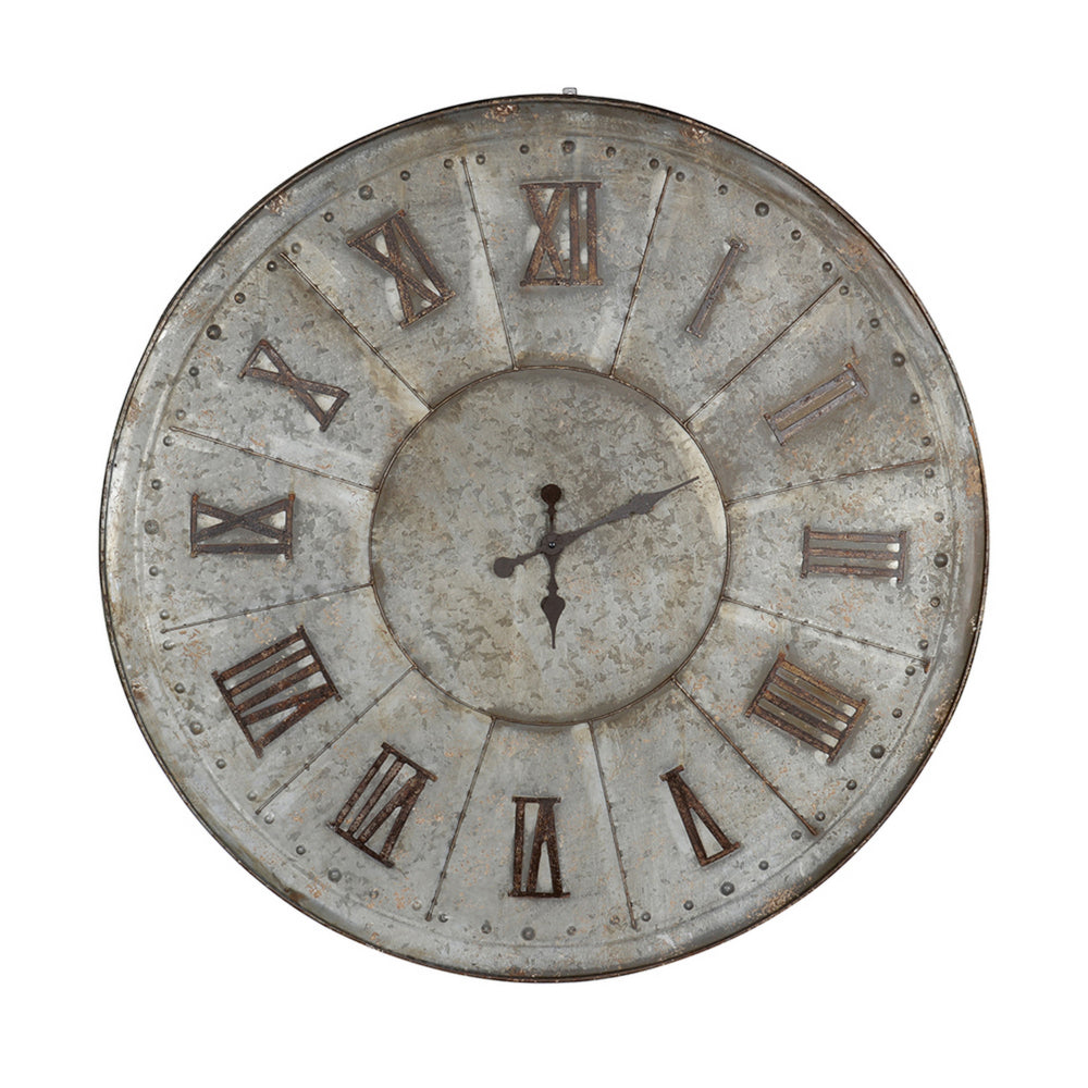 Vas 39 Inch Round Clock, Oversized Vintage Style, Matted Bronze Tin Tone