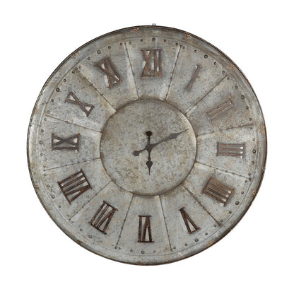 Vas 39 Inch Round Clock, Oversized Vintage Style, Matted Bronze Tin Tone