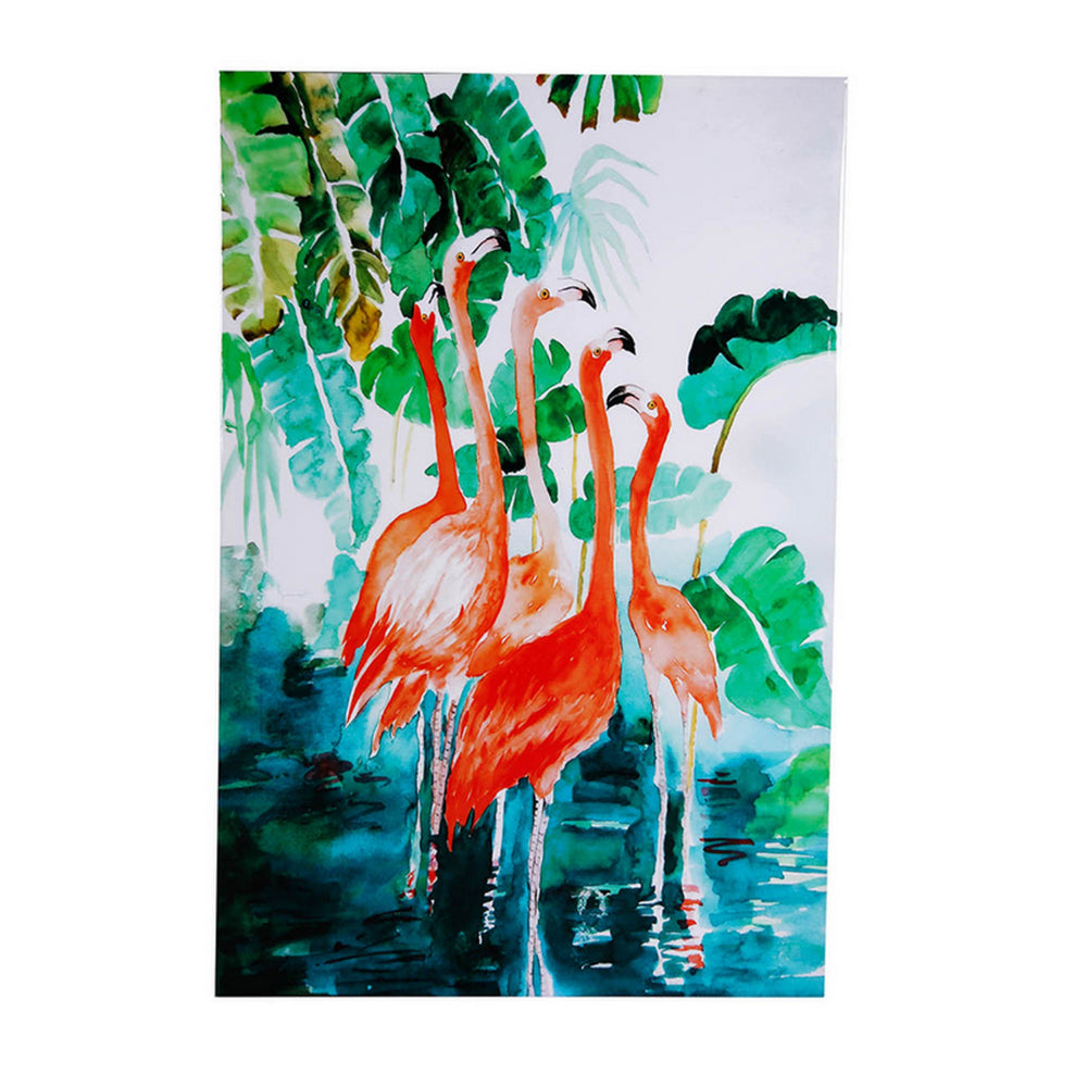32 x 48 Set of 2 Framed Wall Art, Botanical Flamingo Print, Green, White