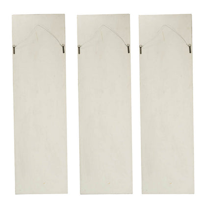 71 Inch Tall Wall Art Panel Set of 3, Traditional Design, Elegant Off White