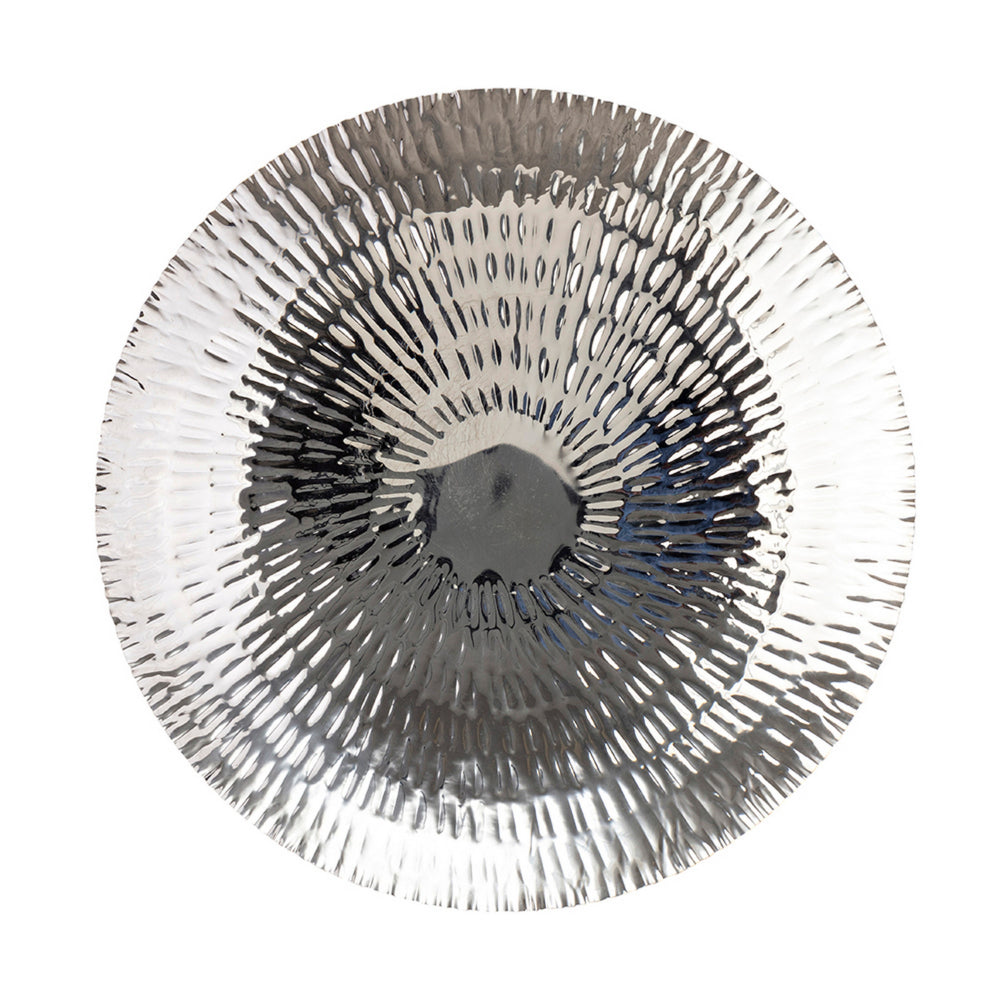 Set of 3 Decorative Wall Art Discs, Stainless Steel, Shiny Silver Finish