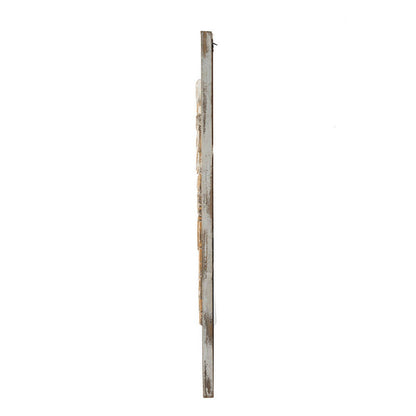 42 Inch Wood Wing Wall Art Decor Set of 2, Fir Wood Frame, White and Beige