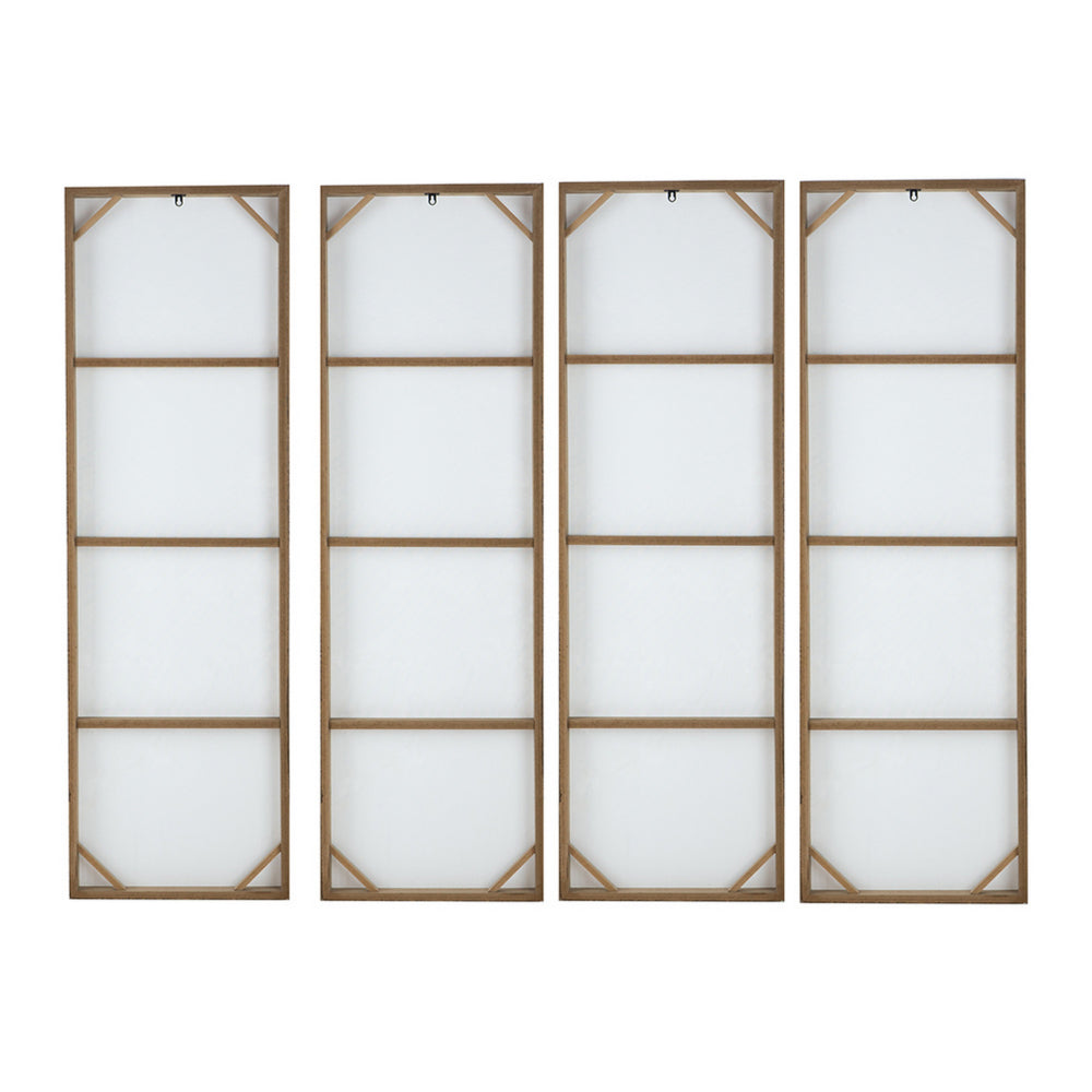 19 x 59 Wall Art Canvas Print Set of 4, White Cherry Blossom, Green Brown