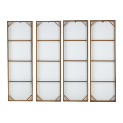 19 x 59 Wall Art Canvas Print Set of 4, White Cherry Blossom, Green Brown