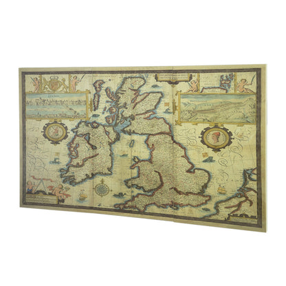 24 x 41 Canvas Map Wall Art Set of 3, Rectangular Frame, Green, Brown