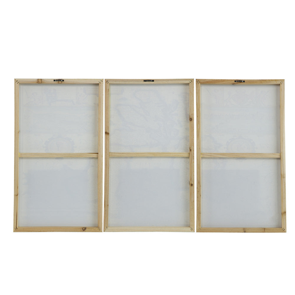 24 x 41 Canvas Map Wall Art Set of 3, Rectangular Frame, Green, Brown